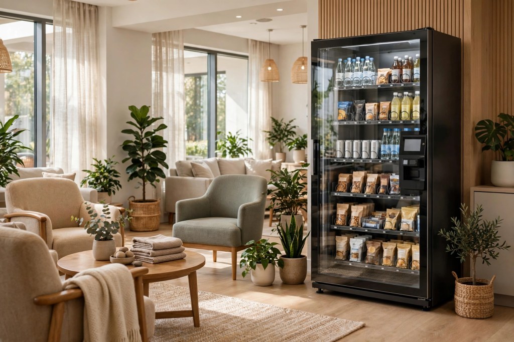 Vending machine in a senior living community common room